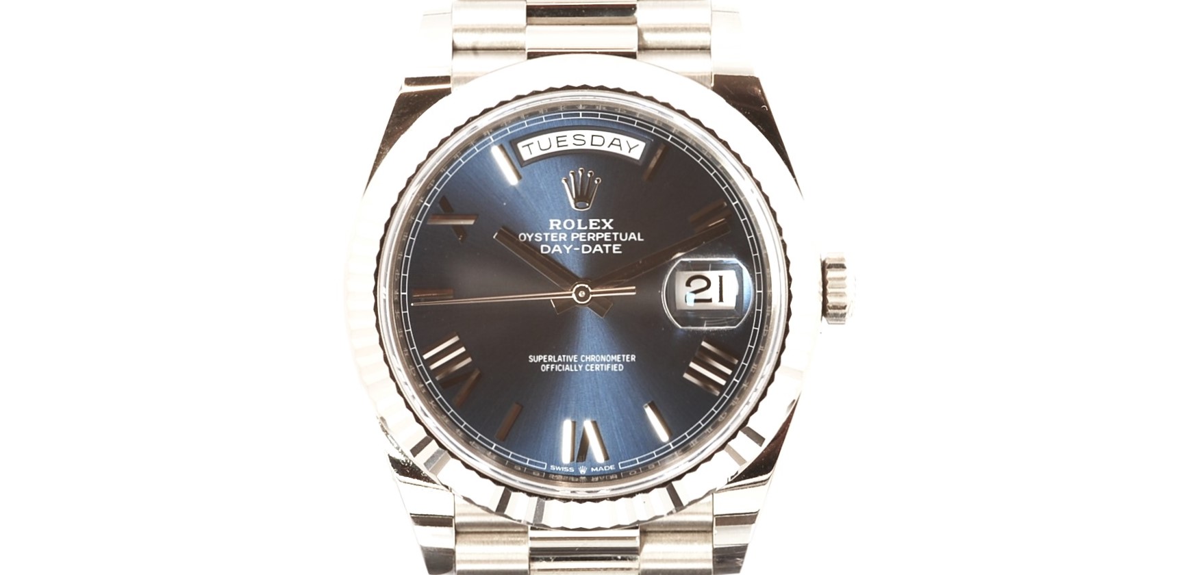 Rolex Day-Date 228239 blu dial 40 mm